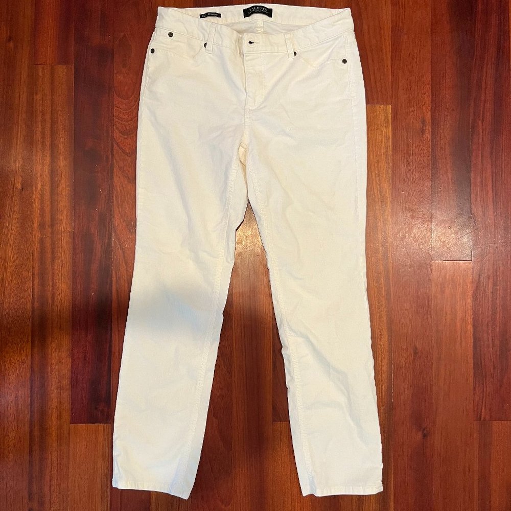 Women's Talbot's Petite Straight White Corduroy Jeans